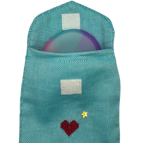 Handmade organic cotton storage bag - cyan - Image 2